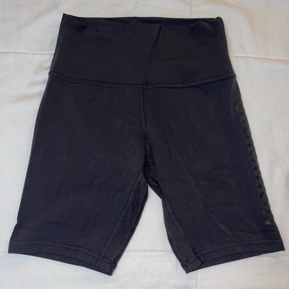Lululemon Align Biker Short 8” Logo, black, size 6.